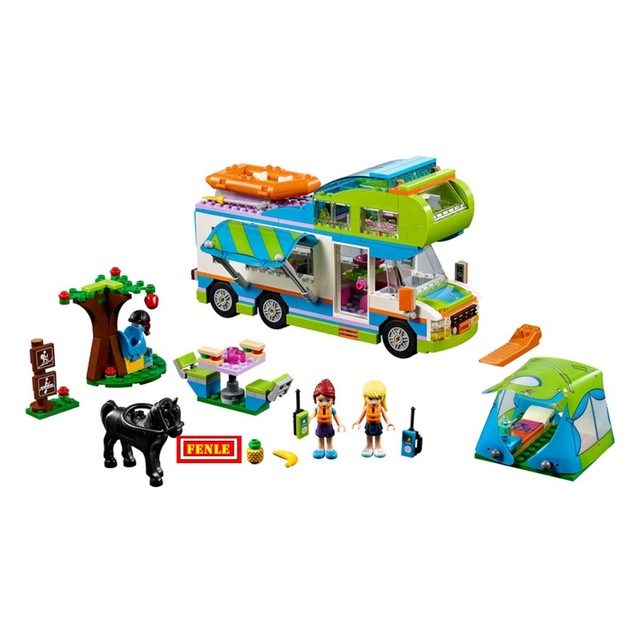 Enlighten Building Block Compatible Girls Friends camper van Outing Trip Bus 2 Figures for Girl Gift B