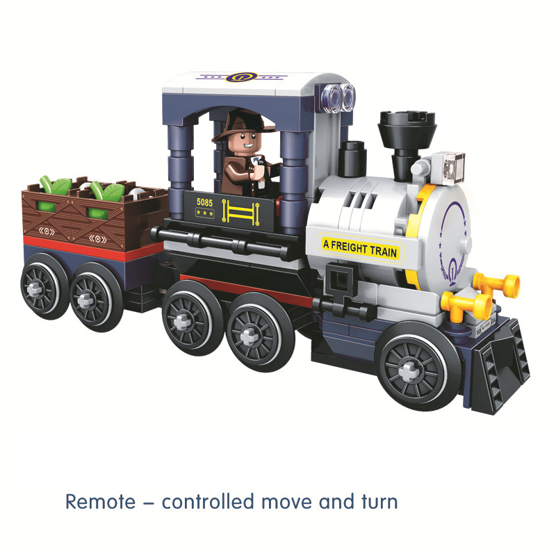 Freight Train City Train Station Tracks Rail Technic Creator Building Blocks Bricks DIY Tech Toys For Children