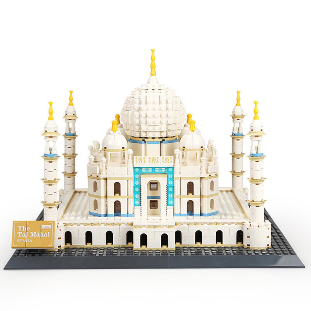 WanGe city compatible Architecture Taj Mahal London Paris town bridge building blocks children assemble bricks toys 5211