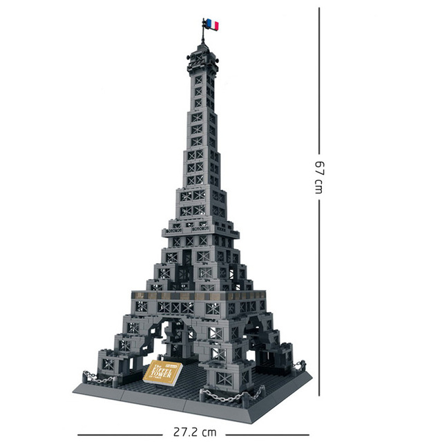 WanGe city compatible Architecture Taj Mahal London Paris town bridge building blocks children assemble bricks toys 8015