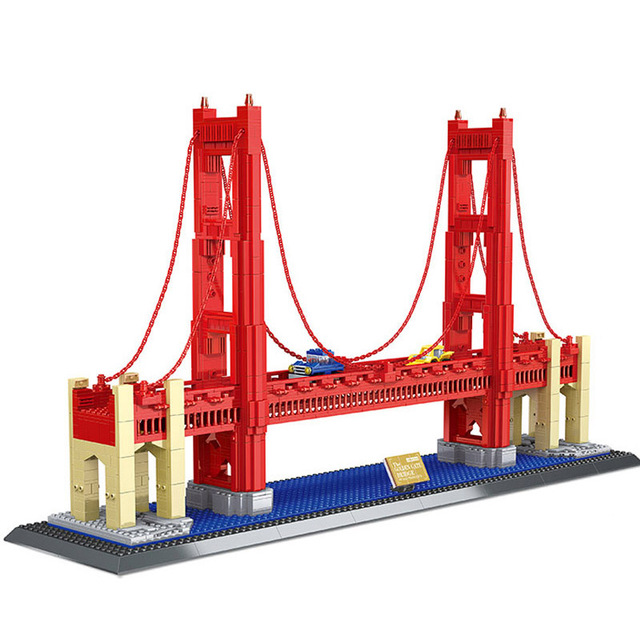 WanGe city compatible Architecture Taj Mahal London Paris town bridge building blocks children assemble bricks toys 8023