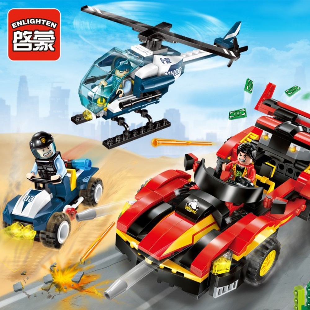 2018 Police Educational Building Blocks Toys For Children Kids Gifts City Heroes Helicopter Cars