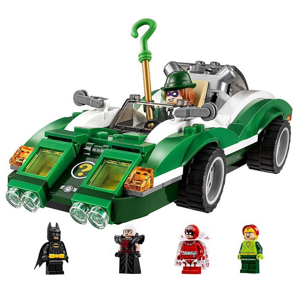 282pcs New Super Heroes Batman Movie The Riddler Riddle Racer DIY Model Building Kit Blocks Gifts Toy