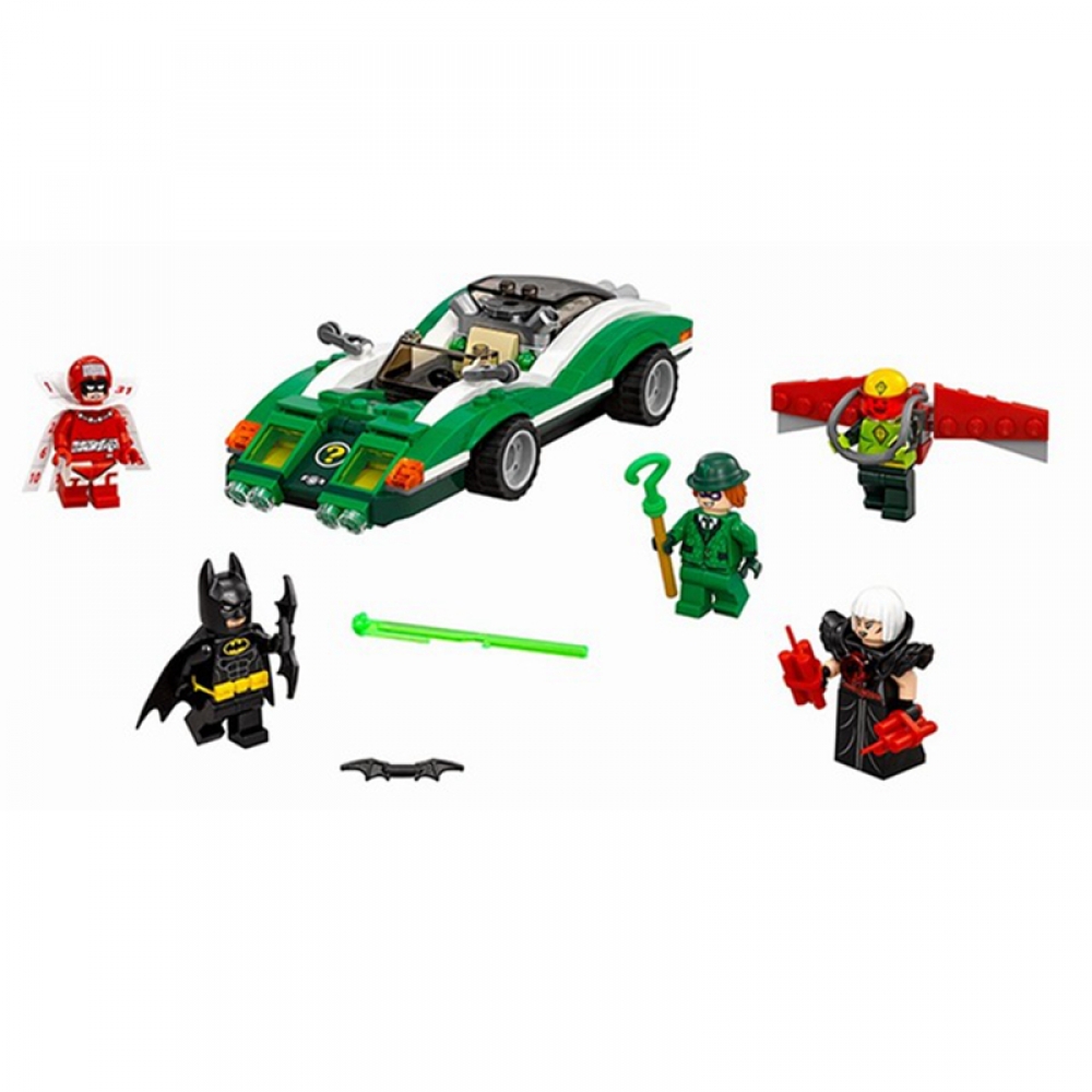 282pcs New Super Heroes Batman Movie The Riddler Riddle Racer DIY Model Building Kit Blocks Gifts Toy