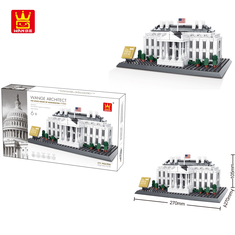 WANGE Blocks The White House of Washington Construction Building Blocks 803pcs Bricks Educational Kids Toys for Children Gifts 7018