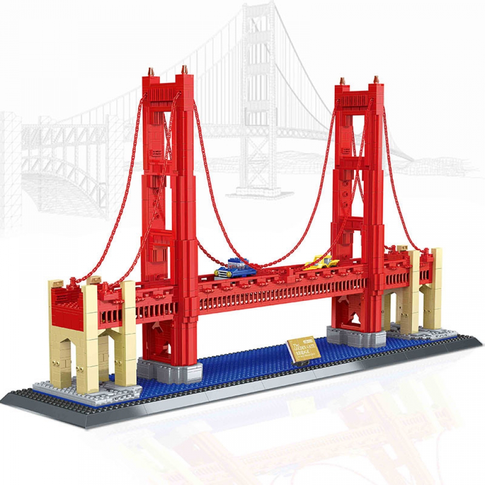 8023 6210 Famous Building Series Golden Gate Bridge 1977Pcs Building Blocks Bricks Model Sets Compatible Architecture