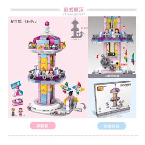 LOZ Mini Blocks ferris wheel Toys A carousel Plastic Assembly Blocks Toys for children Educational DIY Compatible 1727