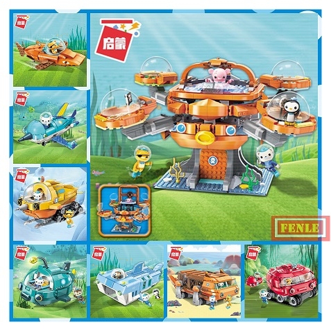 ENLIGHTEN Creator Ideas City Les Octopus Octopod Octonauts Cartoon Building Blocks Model Sets Kids Toy Compatible Duplo 3701-3708