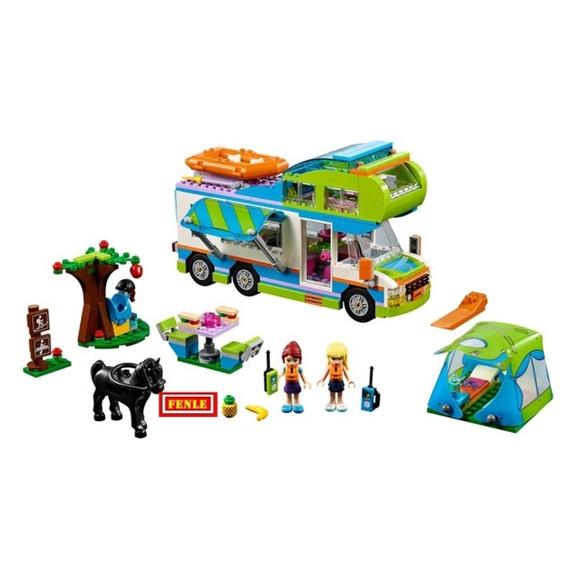 Enlighten Building Block Compatible Girls Friends camper van Outing Trip Bus 2 Figures for Girl Gift B