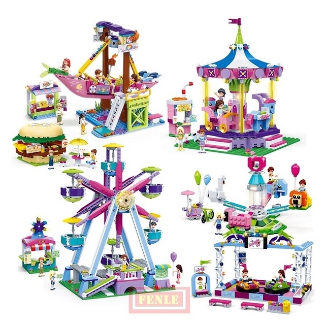 gudi girls amusement park series and assembly of plastic Heartlake building block toys Compatible friends ALL