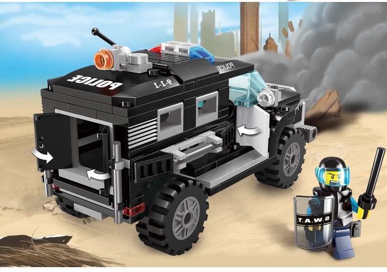 New City Police Swat Car fit Swat city police figures model Building Block Bricks Kids Educational diy Toys gift kid
