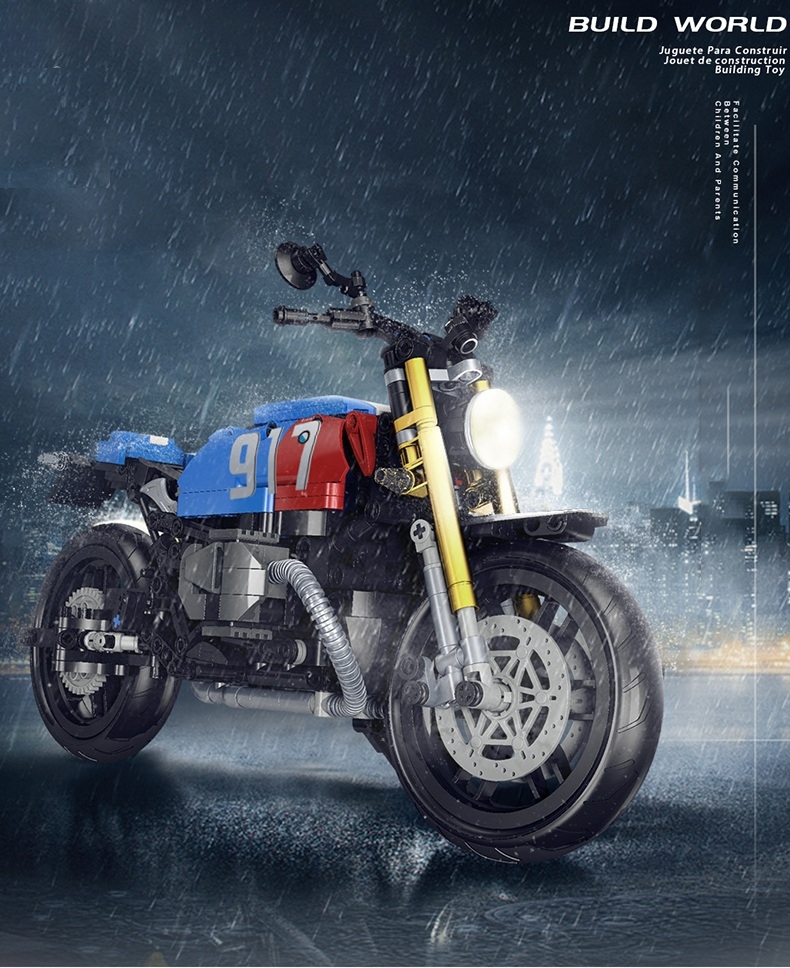 R nineT  711pcs Technical Ideas Famous Racing Motorcycle Building Blocks Moc Locomotive Simulation Model Bricks DIY Toys Gifts for Children