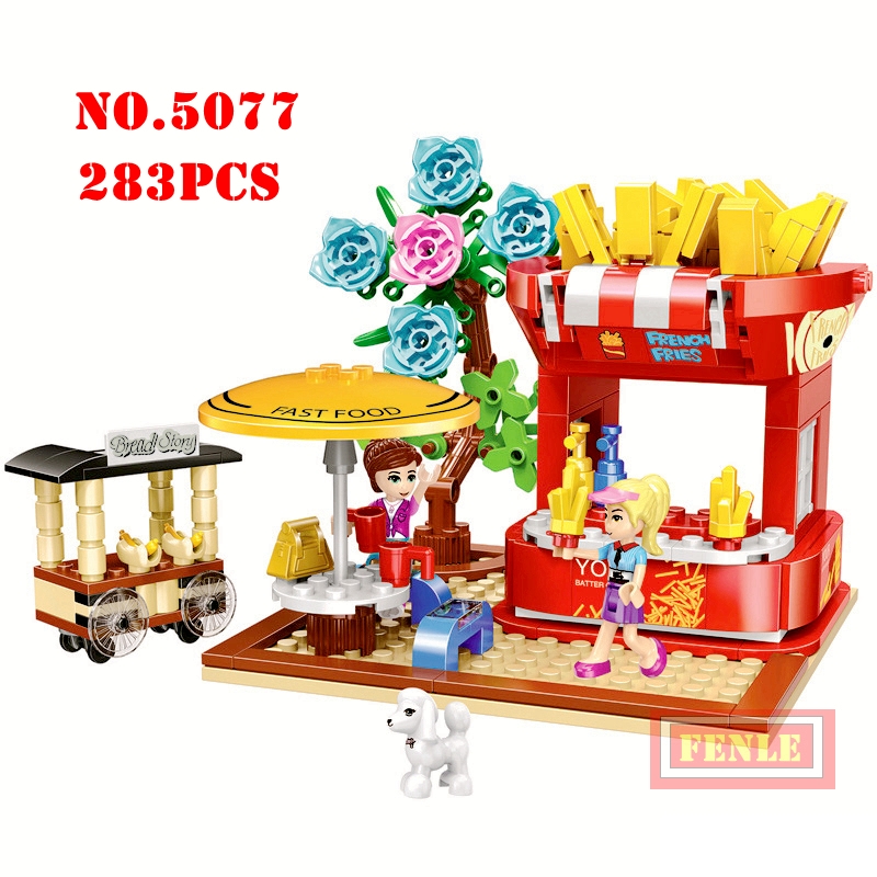 Compatible friends Partner Model Building Blocks Girl Series Ice Cream Cake Shop Bricks Toys For Children mini Gift NO.5077