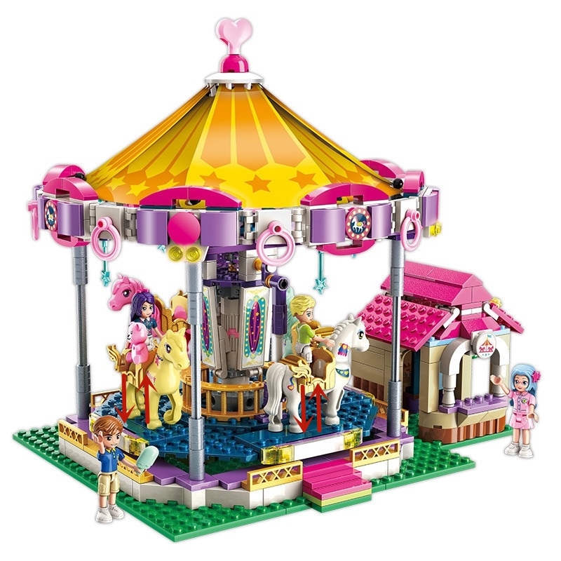 ENLIGHTEN Girls City Friends Princess Fantasy Carousel Colorful Holidays Building Blocks Sets Kids Toys Compatible