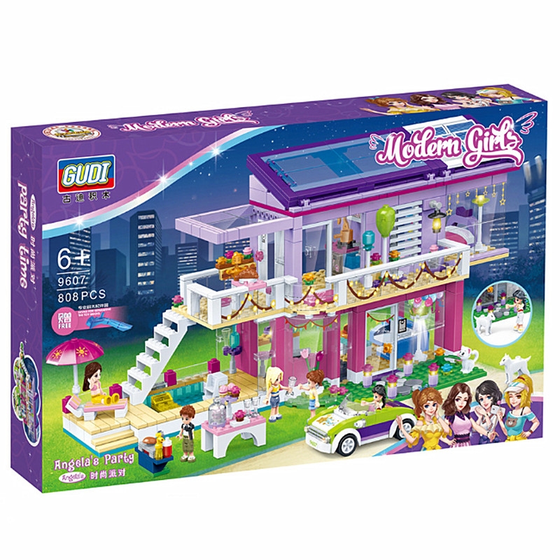 New GUDI City Girls Princess Fashion Party Building Blocks Sets Bricks Pet Dog Model Kids Gift Toys Compatible Friends