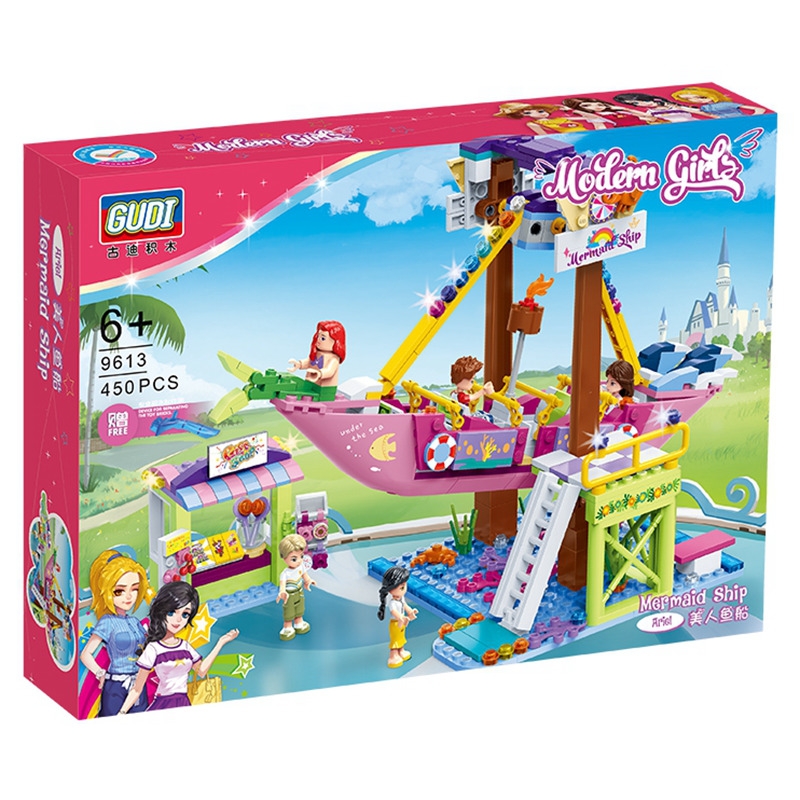 gudi girls amusement park series and assembly of plastic Heartlake building block toys Compatible friends B