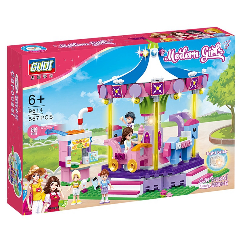 gudi girls amusement park series and assembly of plastic Heartlake building block toys Compatible friends C