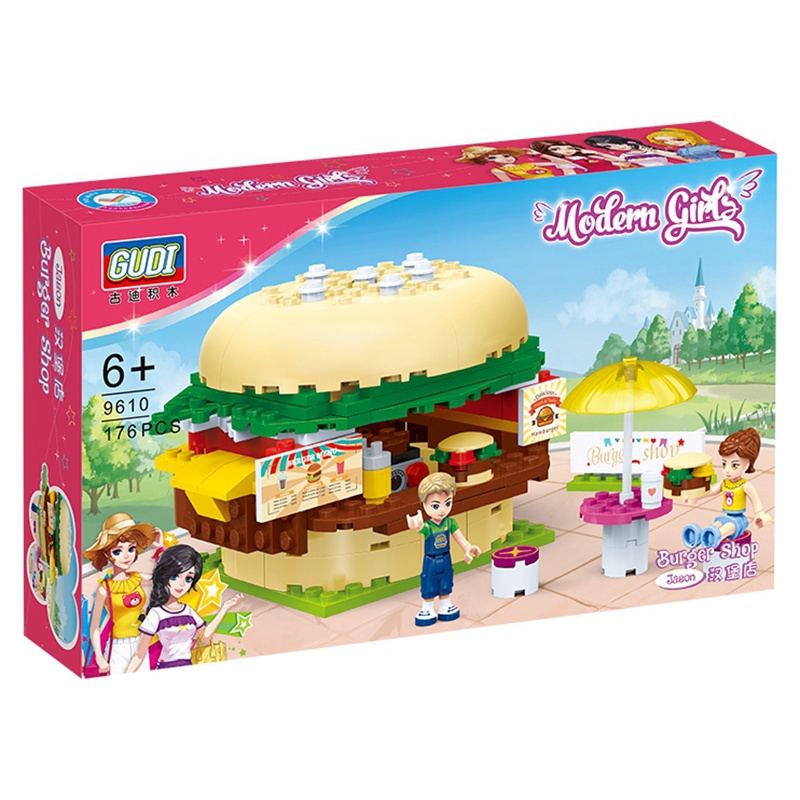 gudi girls amusement park series and assembly of plastic Heartlake building block toys Compatible friends E