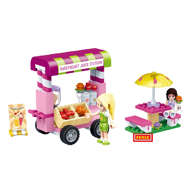 new Building Block Compatible Friends Figure sweetheart juice station Educational Toys For Children