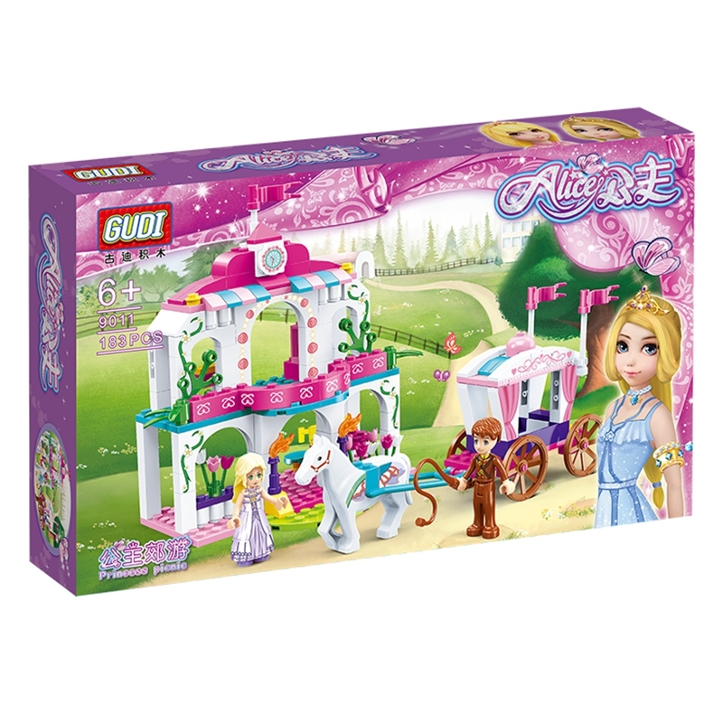 9011 Princess Enchanted Castle Figures Set Building Blocks Bricks Friends toys Compatible Royal Carriage