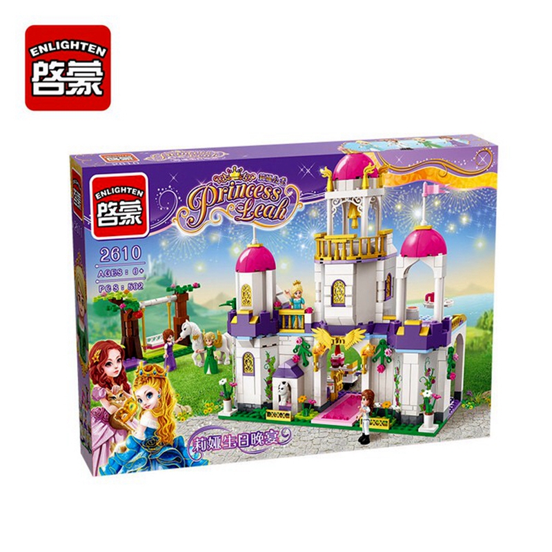 Friend Princess castle Violet Royal Carriag Car Building Blocks Sets Compatible castle Princess toys for girls children