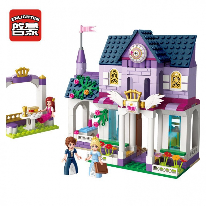 Enlighten Building Block Girls Friends PrincessLeah Royal Library 3 Figures 423pcs Educational Bricks Toy For Girl Gift-No Box