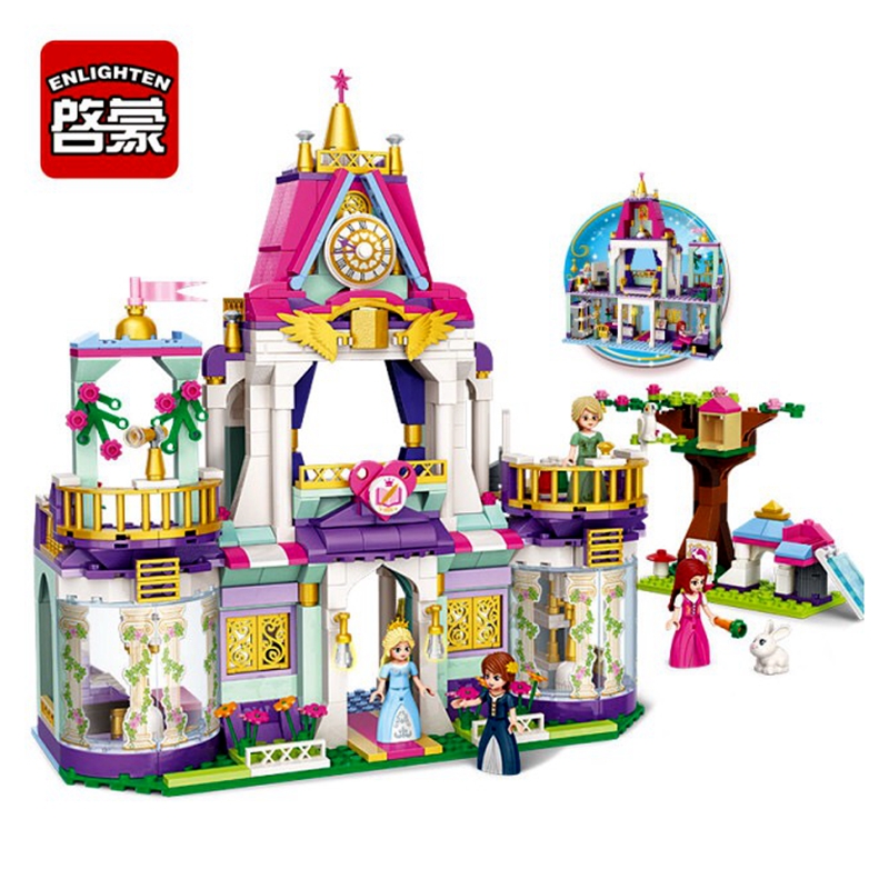 Enlighten Building Block Girls Friends Princess Leah Royal Wisdom School 4 Figures 628pcs Educational Bricks Toy For Girl-No Box