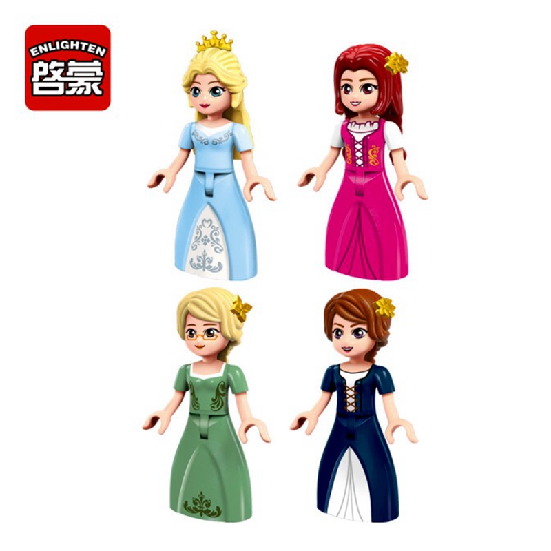 Enlighten Building Block Girls Friends Princess Leah Royal Wisdom School 4 Figures 628pcs Educational Bricks Toy For Girl-No Box