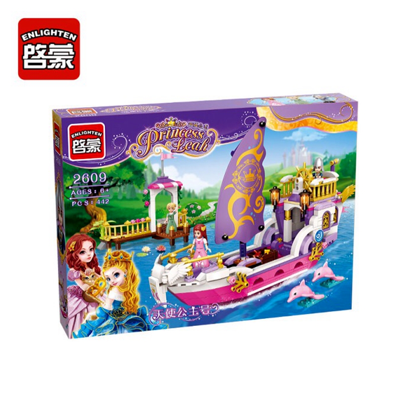 ENLIGHTEN City Girls Princess Pleasure Boat Ferry Building Blocks Sets Bricks Model Kids Gift Toys Compatible Friends