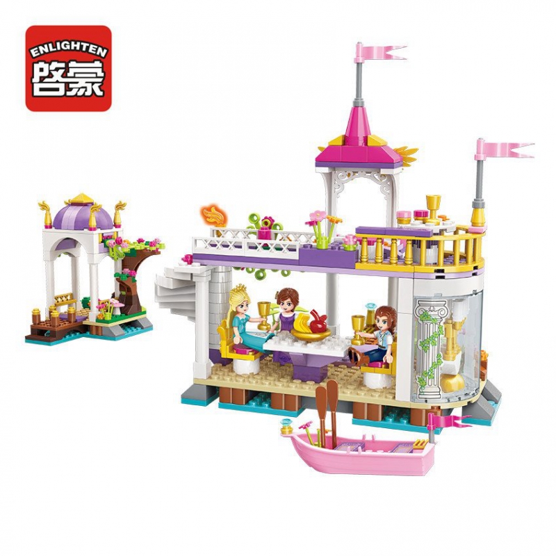 ENLIGHTEN City 394Pcs Wonderland Lake Garden Building Blocks Kids friends Bricks Toys for Girls Compatible Princess