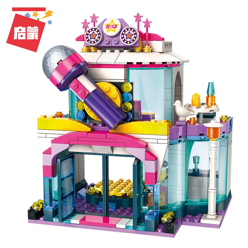 ENLIGHTEN Girls City Friends Princess KTV Star Dream Stage Colorful Holidays Building Blocks Sets Kids Toys Compatible