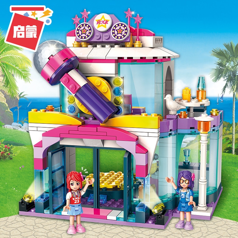 ENLIGHTEN Girls City Friends Princess KTV Star Dream Stage Colorful Holidays Building Blocks Sets Kids Toys Compatible