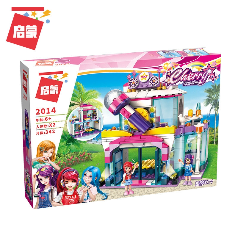 ENLIGHTEN Girls City Friends Princess KTV Star Dream Stage Colorful Holidays Building Blocks Sets Kids Toys Compatible