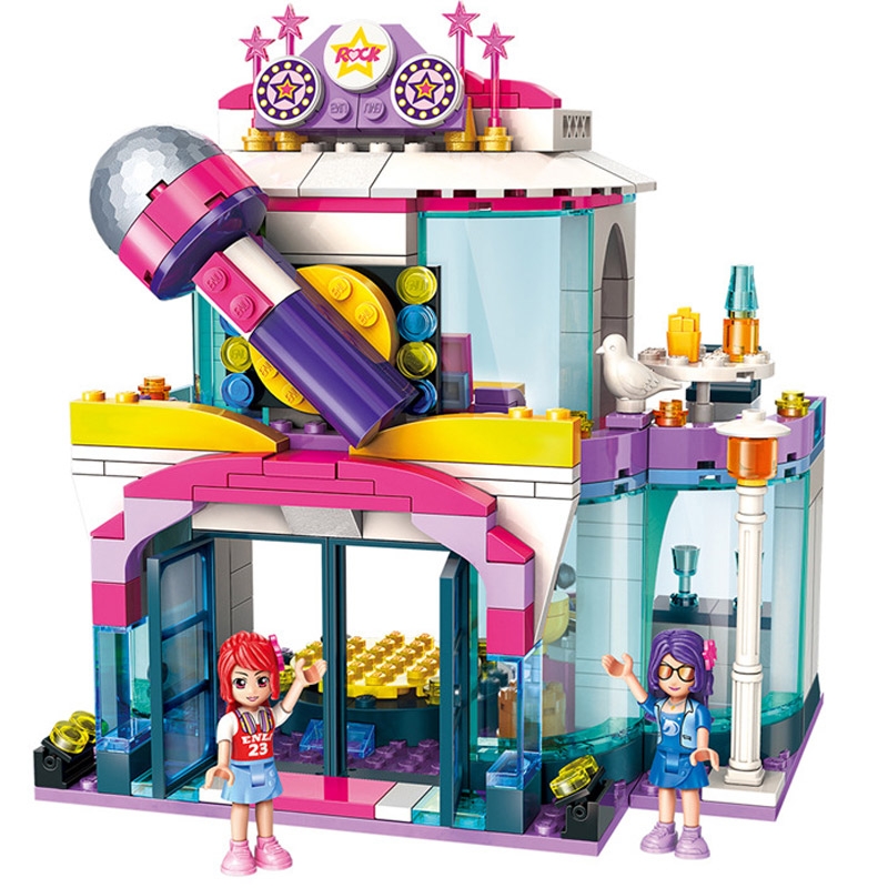 ENLIGHTEN Girls City Friends Princess KTV Star Dream Stage Colorful Holidays Building Blocks Sets Kids Toys Compatible