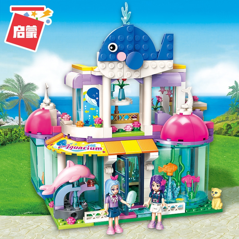 ENLIGHTEN City Girls Princess Blue Whale Aquarium Building Blocks Sets Bricks Model Kids Classic Compatible Friends