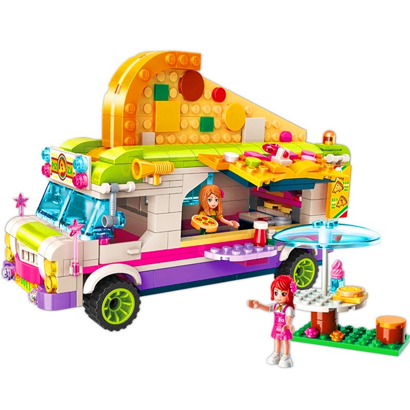 ENLIGHTEN 2013 Friends Girl Pizza Dining Car Bus Building Blocks Brick Compatible Technic Playmobil Toys For Children