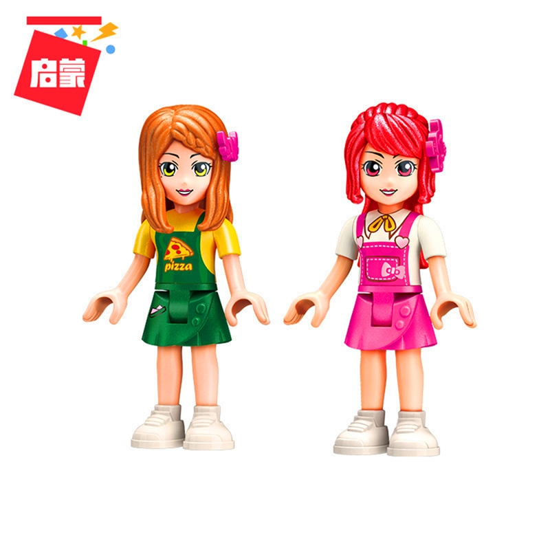 ENLIGHTEN 2013 Friends Girl Pizza Dining Car Bus Building Blocks Brick Compatible Technic Playmobil Toys For Children