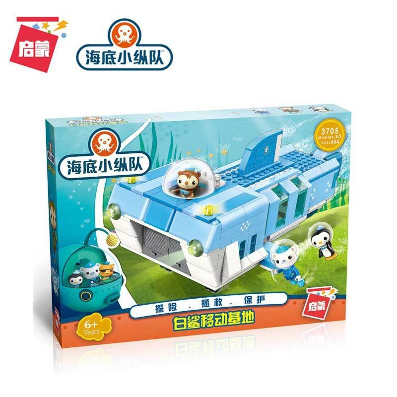 Enlighten Building Blocks Octonauts Building Block 3705 404pcs White Shark Mobile Base Octonauts Cartoon Toys For Children