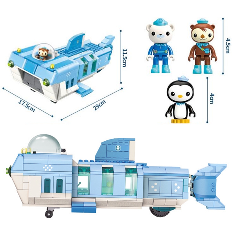 Enlighten Building Blocks Octonauts Building Block 3705 404pcs White Shark Mobile Base Octonauts Cartoon Toys For Children
