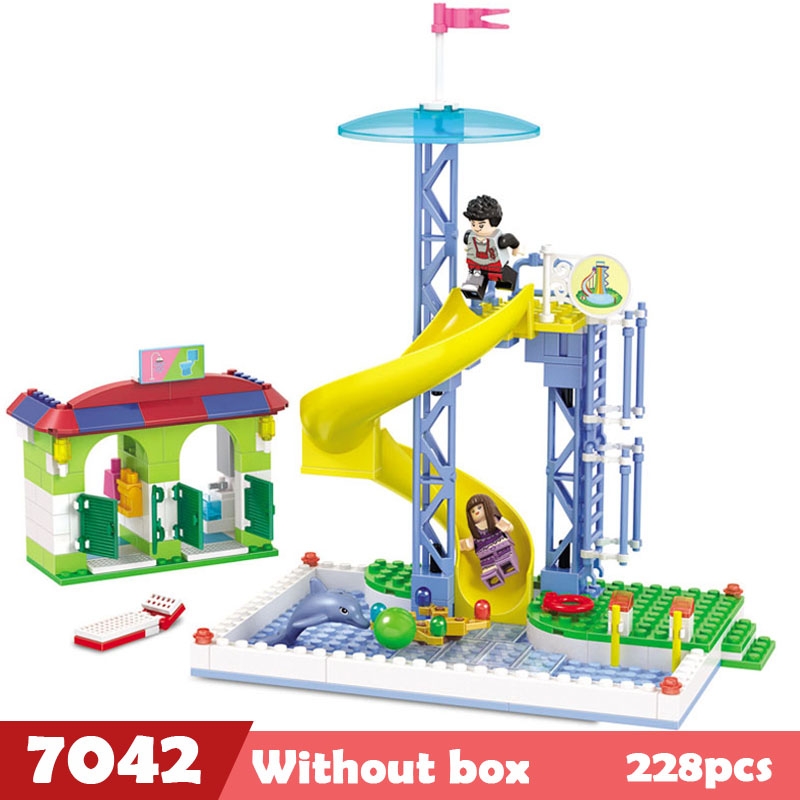 Friends Series Building Blocks Compatible The City Park Cafe Pirate Ship Ferris Wheel Girl Bricks Toys Kids Gifts WL7042-N