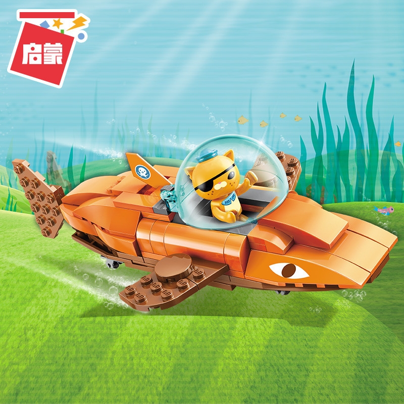 Octonauts Building Block GUP-B Tiger Shark Vehicle & kwazii 113pcs Educational Bricks Toy For Boy Gift