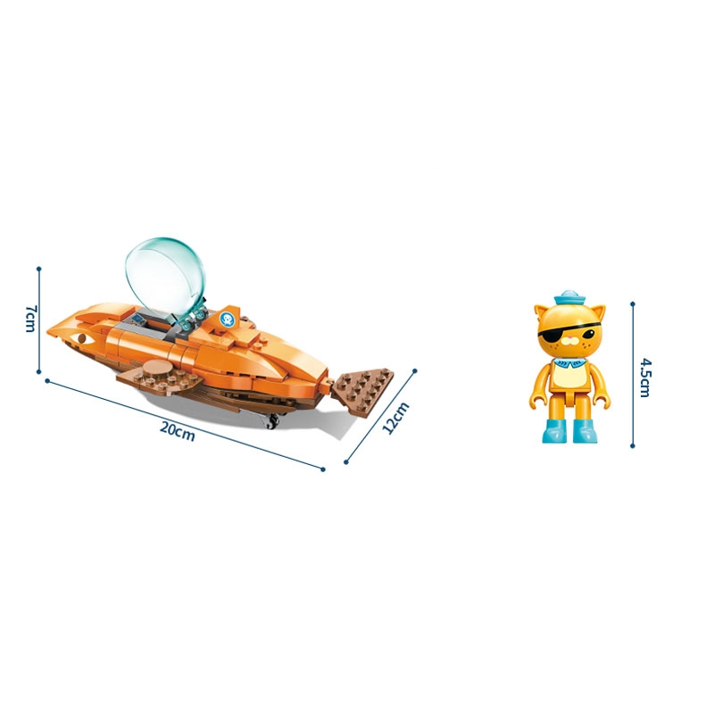 Octonauts Building Block GUP-B Tiger Shark Vehicle & kwazii 113pcs Educational Bricks Toy For Boy Gift