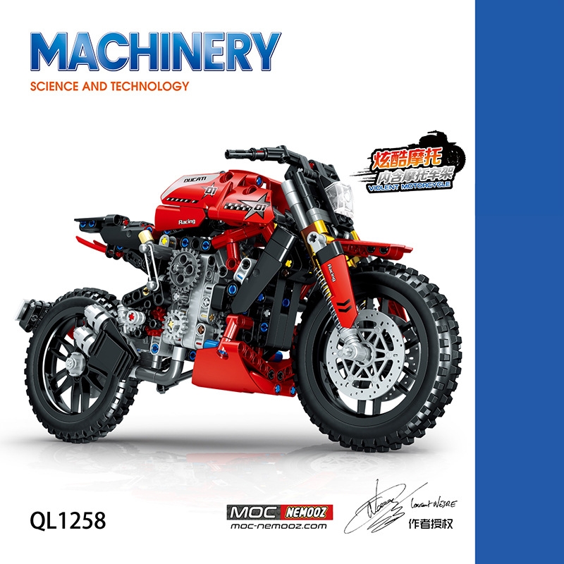 620pcs Mechinery Motorcycle technology Building Blocks City Racing Motorbike DIY Model Vehicles Bricks DUCATI