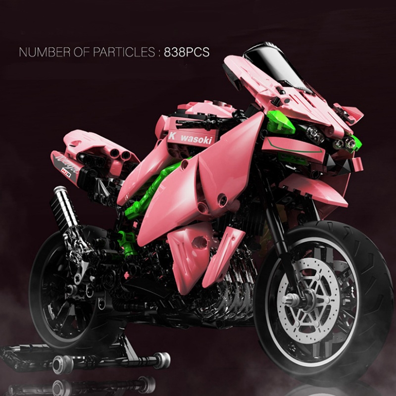 KAWASOKI NINZA H2 pink Building Blocks Technical Motorcycle Street Locomotive Racing car Static Model Bricks DIY MAN'S Toys