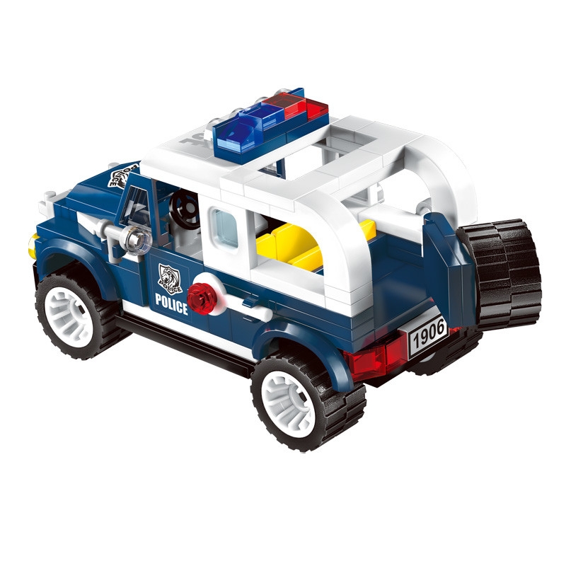 Enlighten Building Block City Police Car Hunted Escapee Jeep 2 Figures 148pcs MOC Educational Brick-Without Original Box
