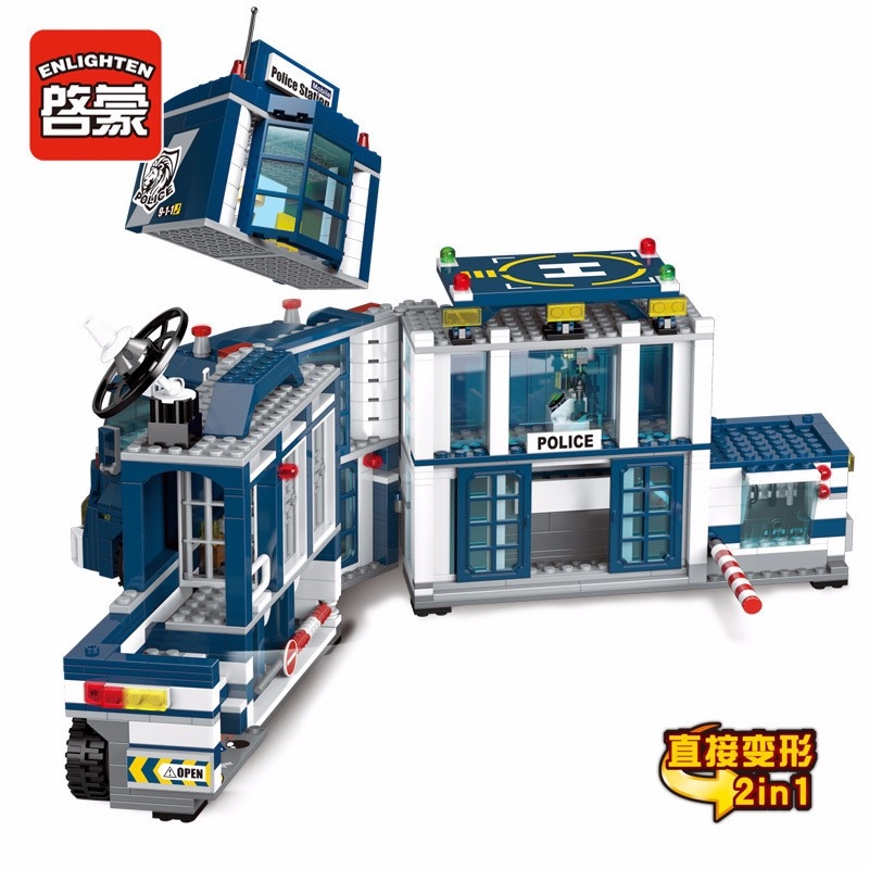 Model building kits compatible with city Police Station Helicopter 951 pcs 3D blocks Educational toys hobbies to children