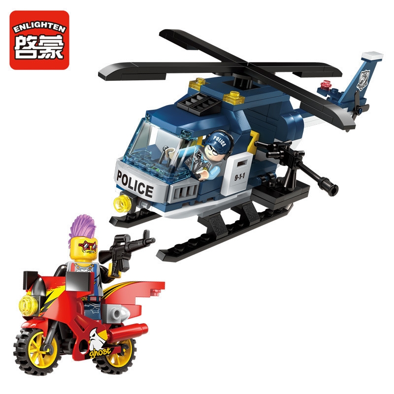 ENLIGHTEN City Series Special Police Thunder blocking airplan Building Blocks Sets Brick Kids Toys Compatible
