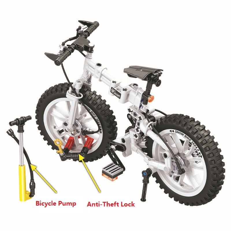7072 Technology Technic Folding Bicycles Building Blocks Set Bricks Classic Model Kids Toys for Children Christmas Gift
