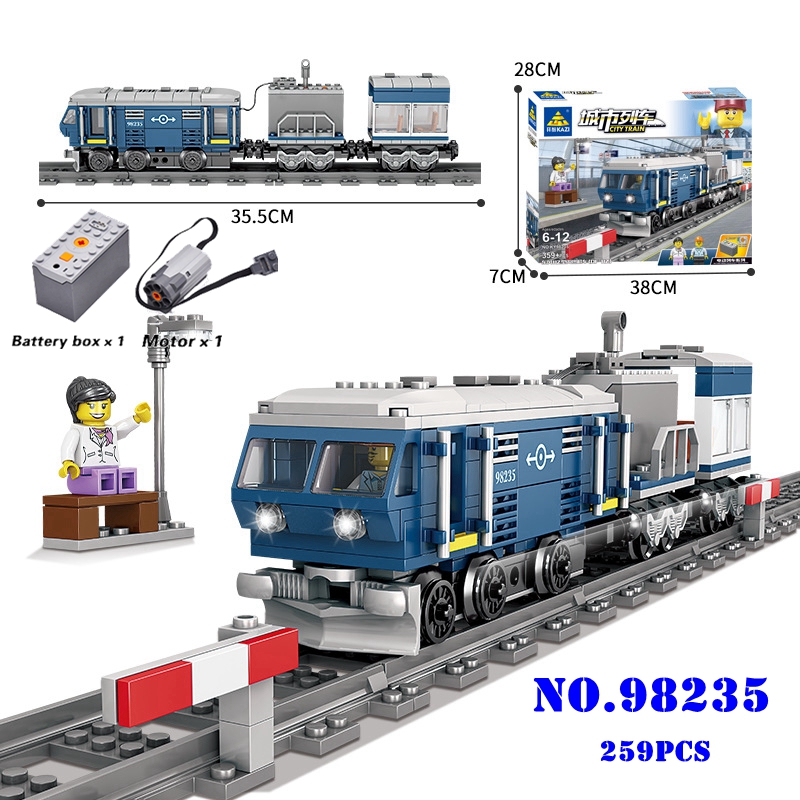 KAZI compatible with Technic Electric Train City Rail Creator Building Blocks Bricks Boys Sets Toys For Children 98235