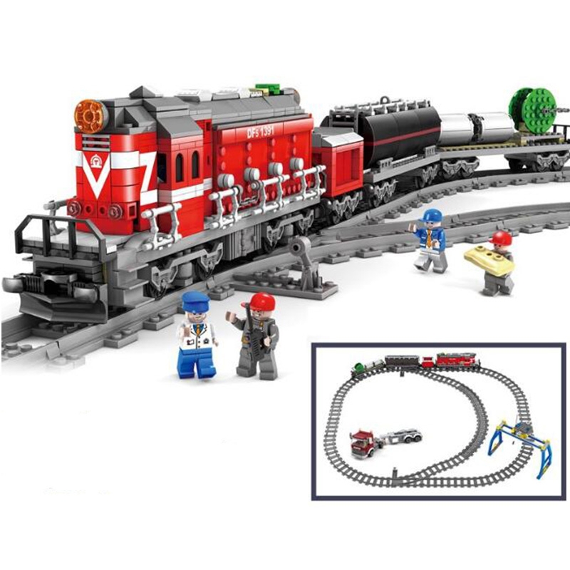 NEW 98219 98220 City Series model the Cargo Set Building Train Train track Blocks Bricks Train Educational Toys For Children KY98219